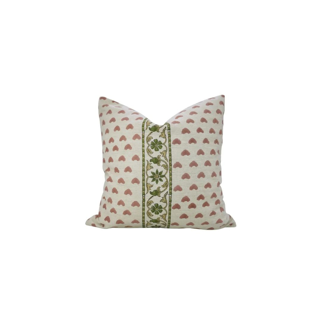 Unique Block Print Design Linen Blend Pillow Cover -  Priya