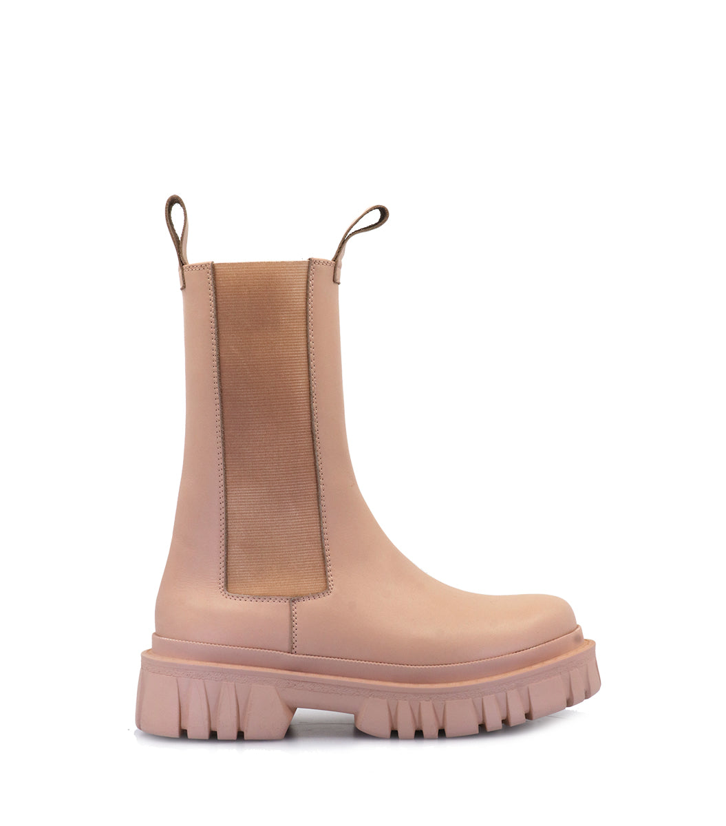 Nude Leather Chelsea Booties for Effortless Style Paran