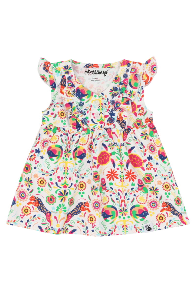 Mixed Up Clothing Vestito Baby Dress Set - Animal Arabesque