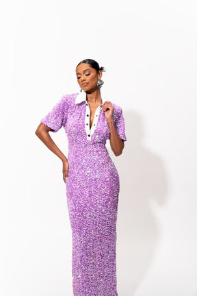 DAYA Sequin Maxi Dress in ALEXANDRITE