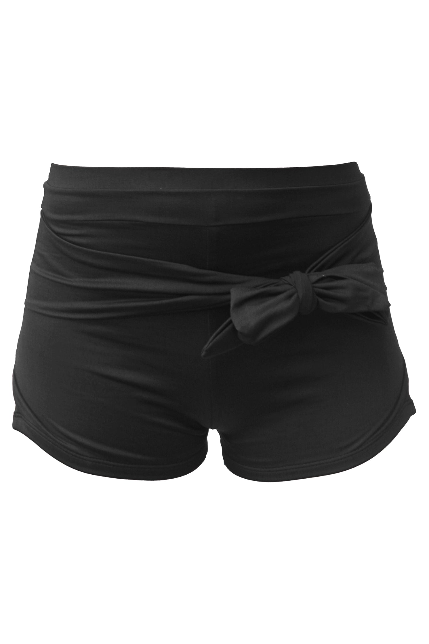 Moe tie-front swim shorts, black