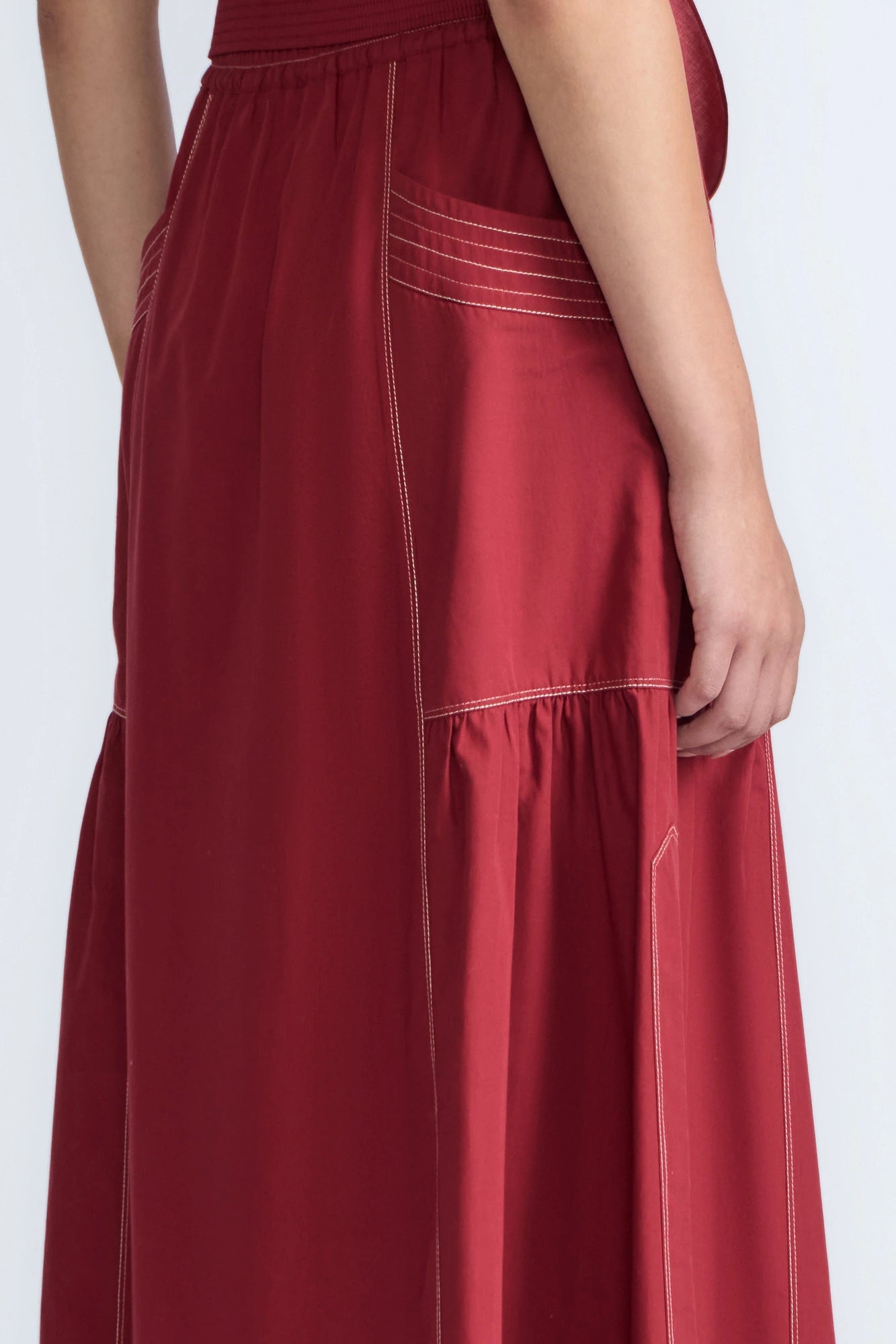 Milena Cotton Maxi Skirt | Wine