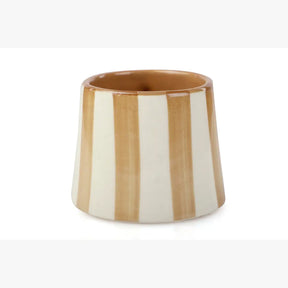 Ceramic Brown Stripe  Coffee cup- 220ml (Set of 2)