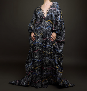 Ngozie Illusion Drape Jumpsuit - Blue & Grey