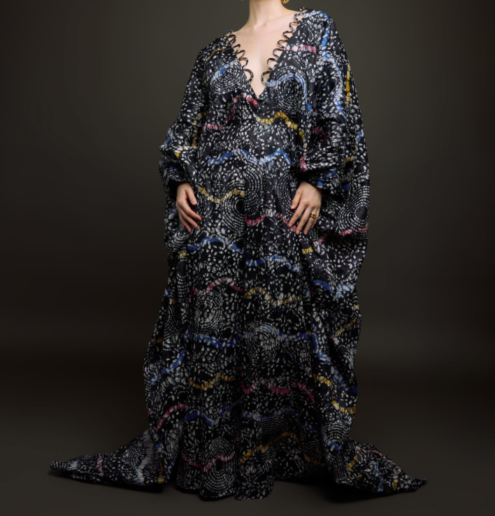 Ngozie Illusion Drape Jumpsuit - Blue & Grey