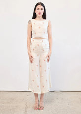 Boat Neck Crop Top In Cupro