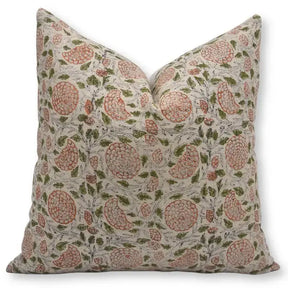 Decorative Block Print Thick Linen Cushion Cover-Karwachauth