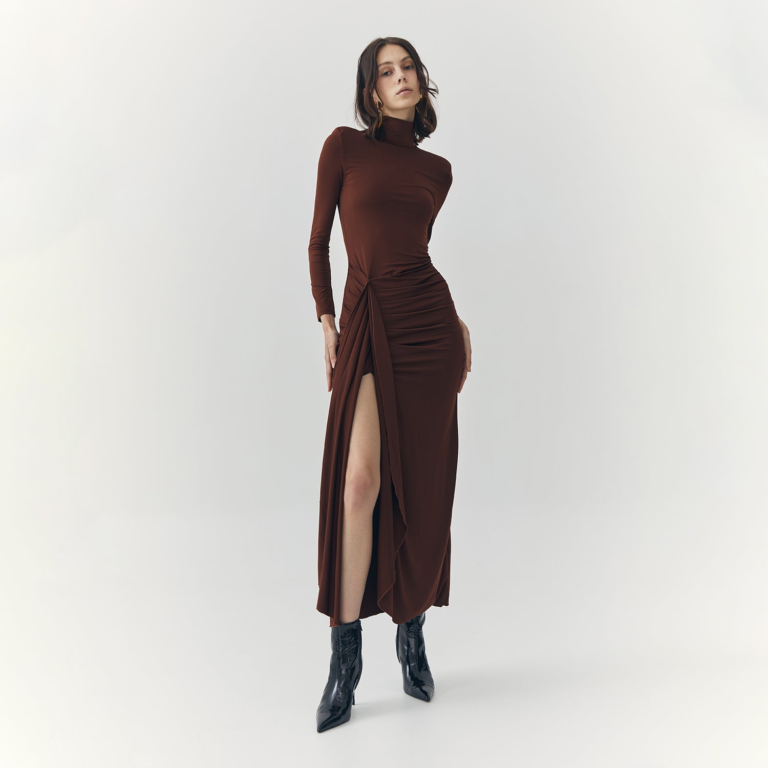 EVANGELINE TURTLENECK MAXI DRESS