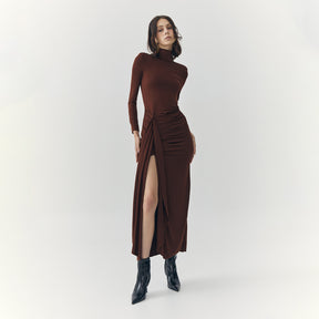 EVANGELINE TURTLENECK MAXI DRESS