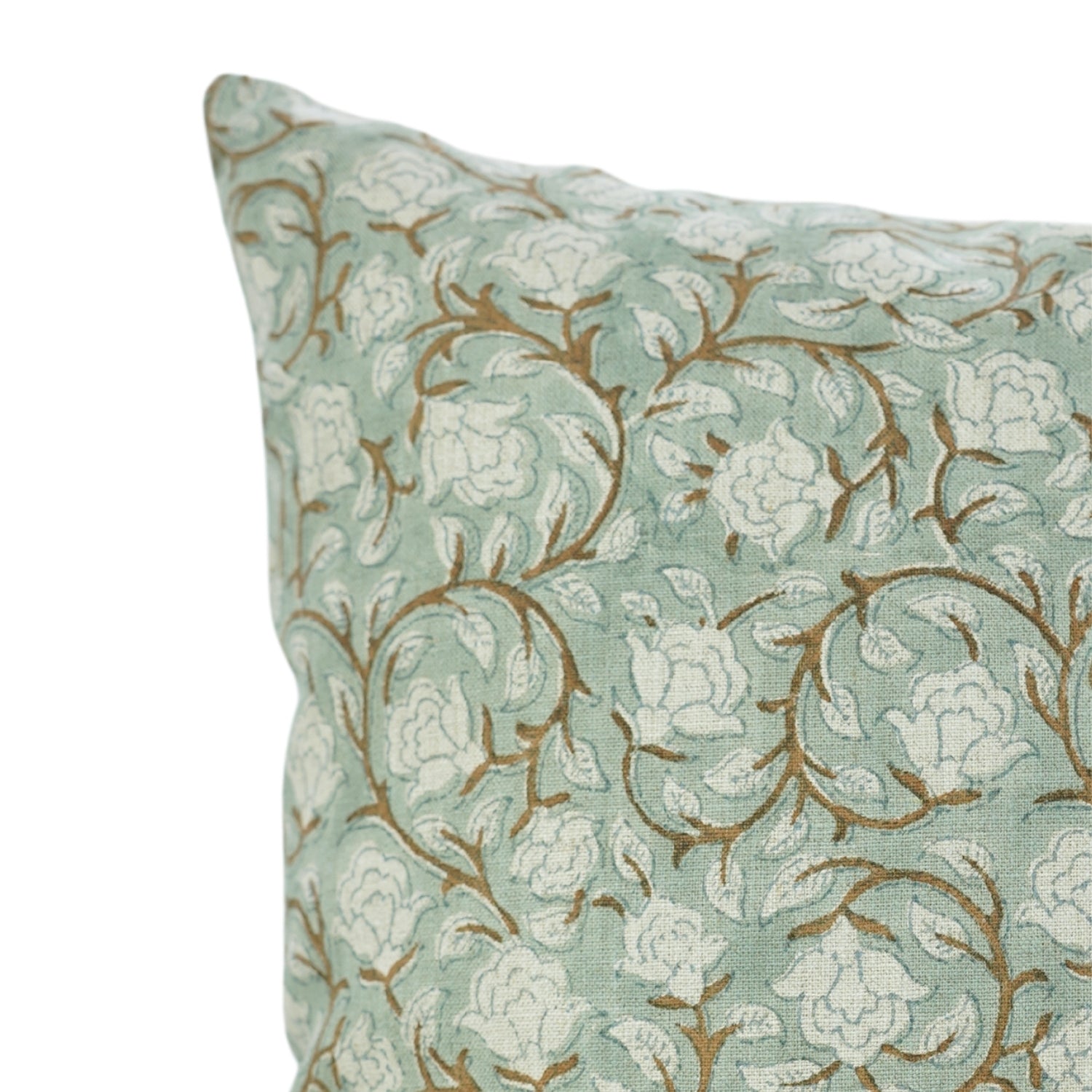 Handmade Block Print Pure Linen Pillow Cover- Amritvela