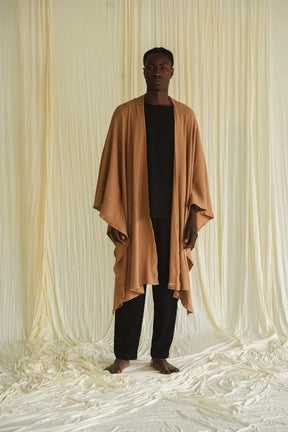 Nest Throw Poncho Unisex Camel