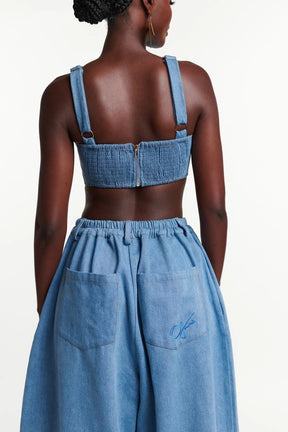 Light Denim SERENA Crop Top