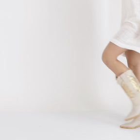 Texan Chic Natural Boots with Sequins Dutty