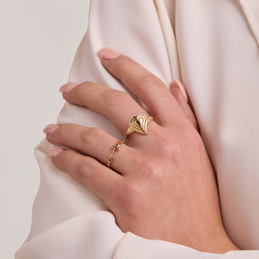 Emanate Love Signet Heart  Ring