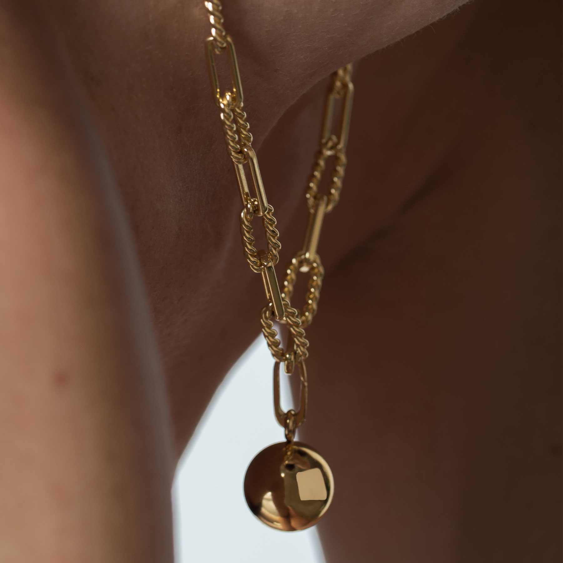 Gold Ball Pendant Necklace