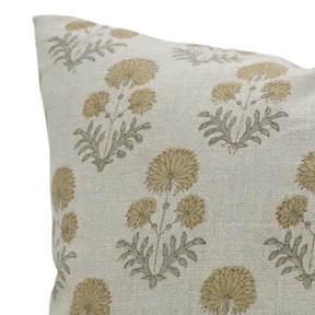 Beautiful Hand-carved Design Block Print Pure Linen Cushion Cover - Rishi