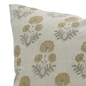 Beautiful Hand-carved Design Block Print Pure Linen Cushion Cover - Rishi
