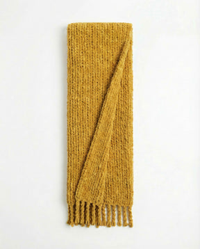 Chunky Chenille Knit Blanket With Fringe