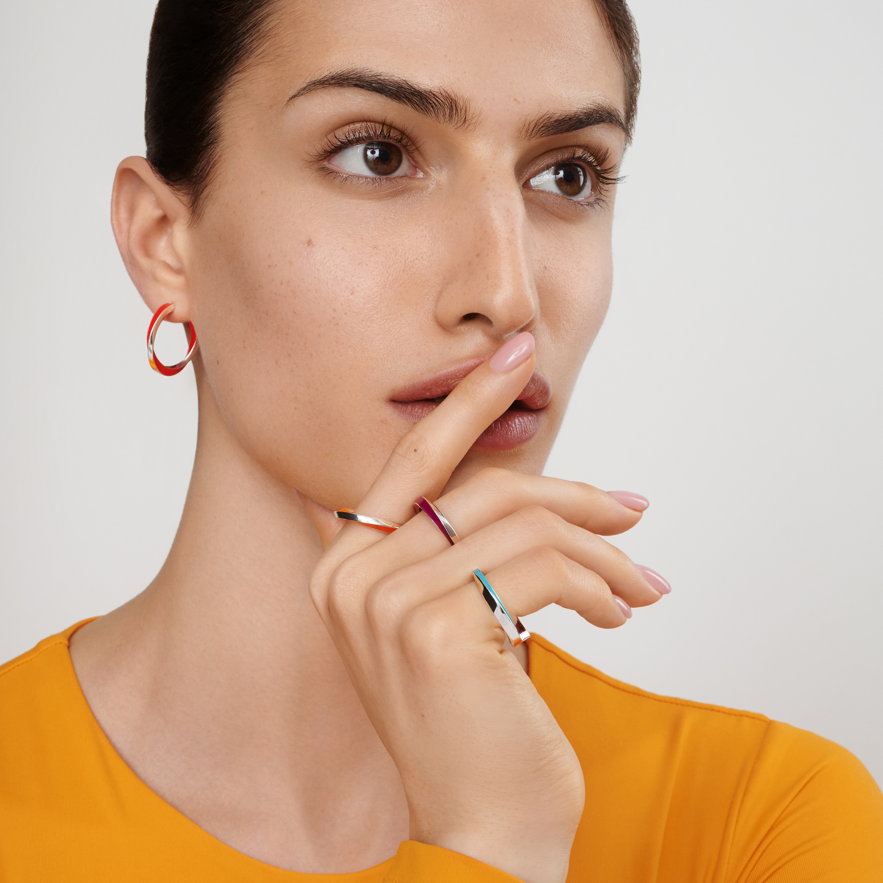Lilo Color Petite Hoops - Silver