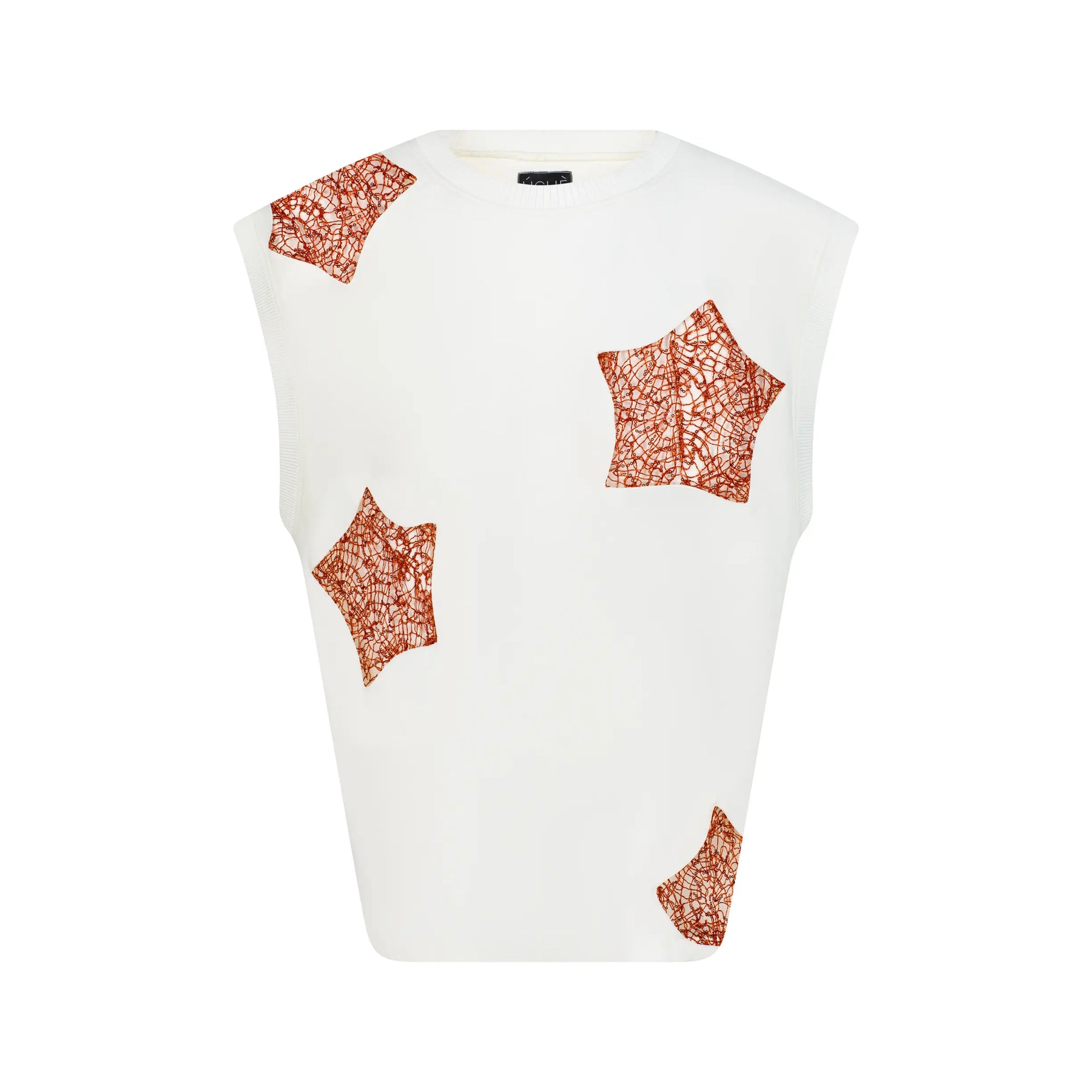 Sequin Patch Sleeveless Shirt