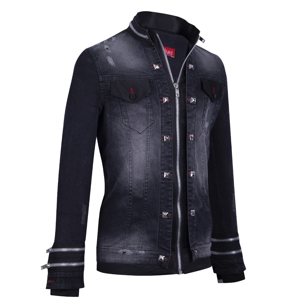 Zippered jean jacket