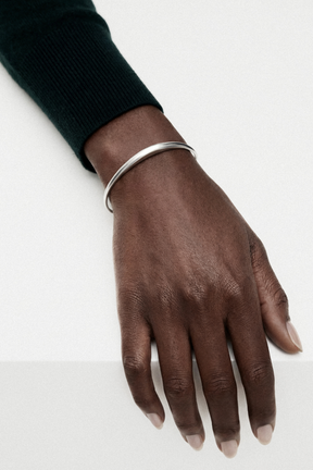 Hiba Cuff Bracelet in Sterling Silver, 3.5mm