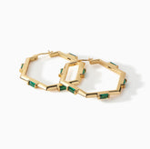 The Claire Hexagon Hoop Earrings - Medium
