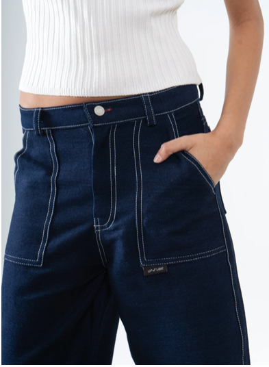 Cuffed Denim Pants
