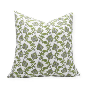 Classic Hand Made Block Print Thick Cotton White Pillow Cover - Madhubala