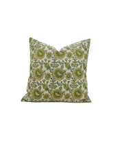 Decorative Hand-Block Printed Design Pure Linen Pillow Cover - Sunflower
