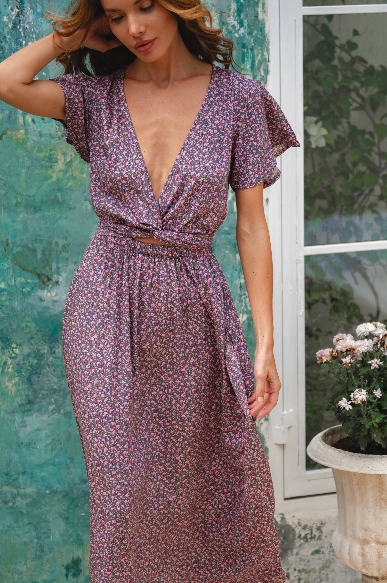 Samara Convertible Midi Dress - Plum Fields