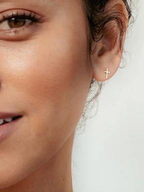 Cross Mini Stud Earring