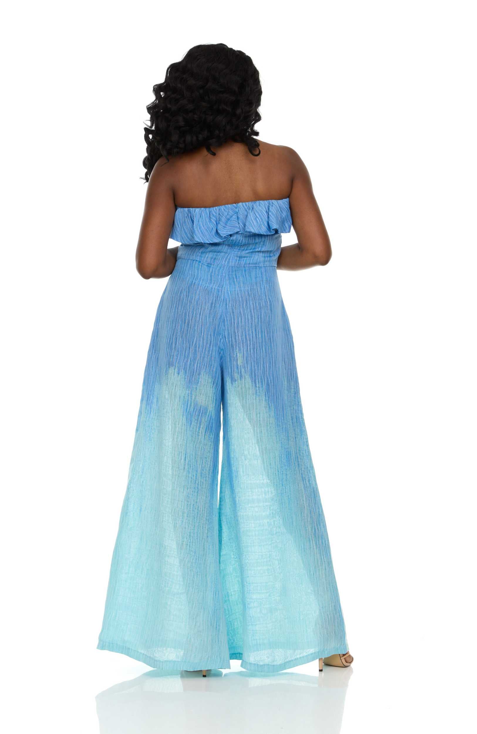 Strapless Blue Ombre Jumpsuit