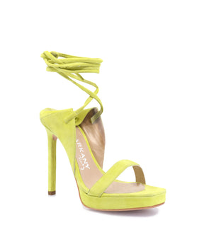 Suede Yellow Strappy Heels Julia