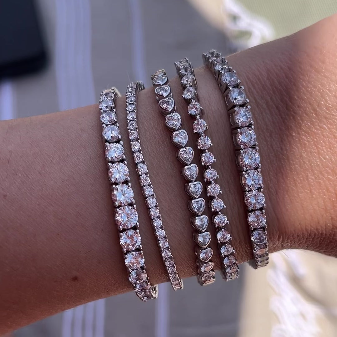 THE “MARIE” HEART BEZEL TENNIS BRACELET