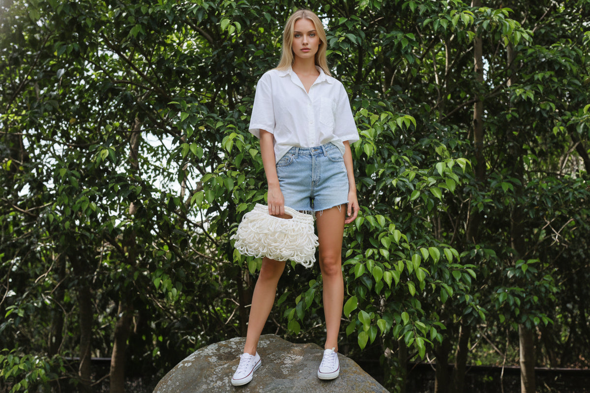 Gala Dalí Crochet Handbag -  Luxury Handcrafted Hand Bag Inspired by Salvador Dalí | Ethical Fashion from Ecuador (South America)