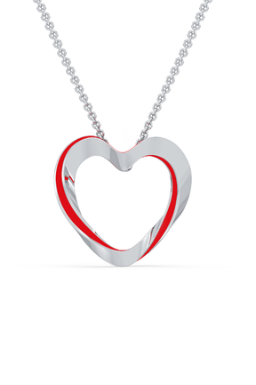 Lilo Color Heart Pendant - Silver
