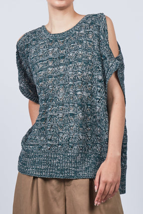 Baylee Poncho | Jade Green Melange