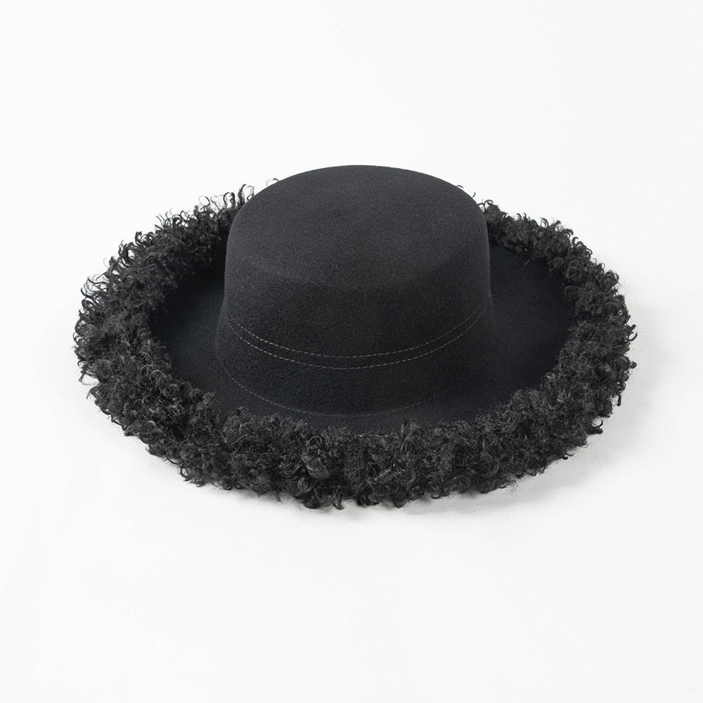 Faux Fur Rim Wool Hat