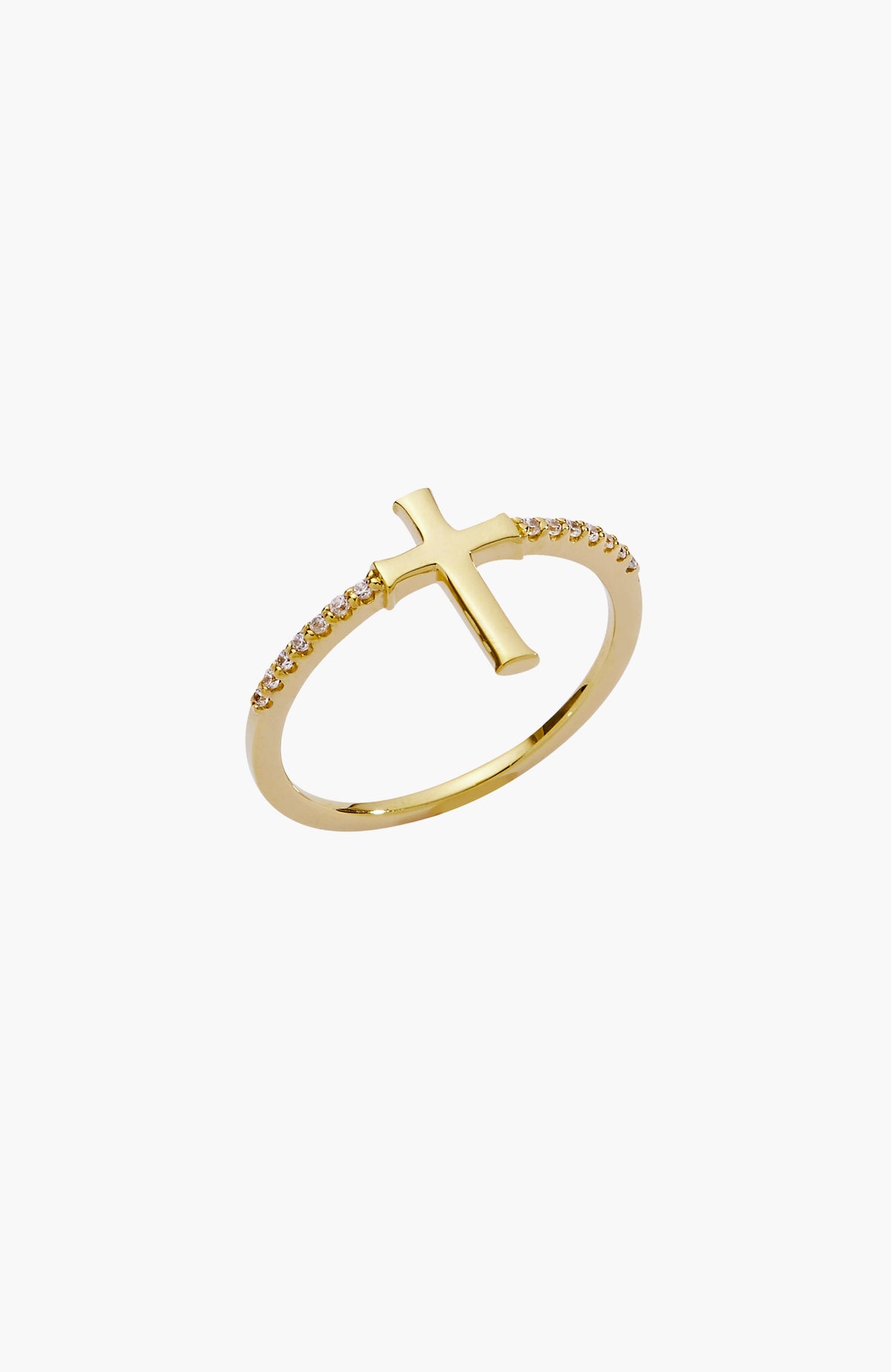 Luminous Cross Pavé Ring