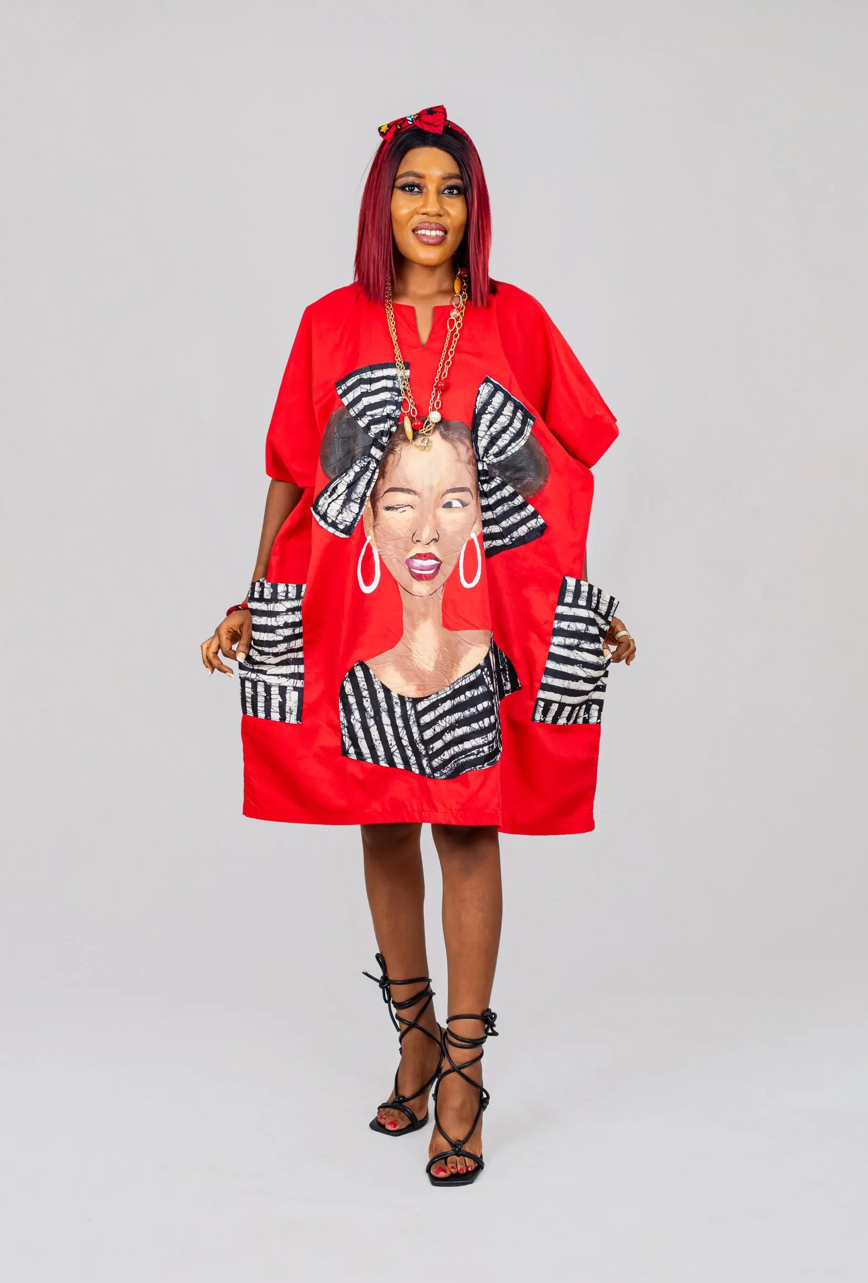 Dunsi By Afrikoncept (African Queen Hand Painted Dress) ---AF-828