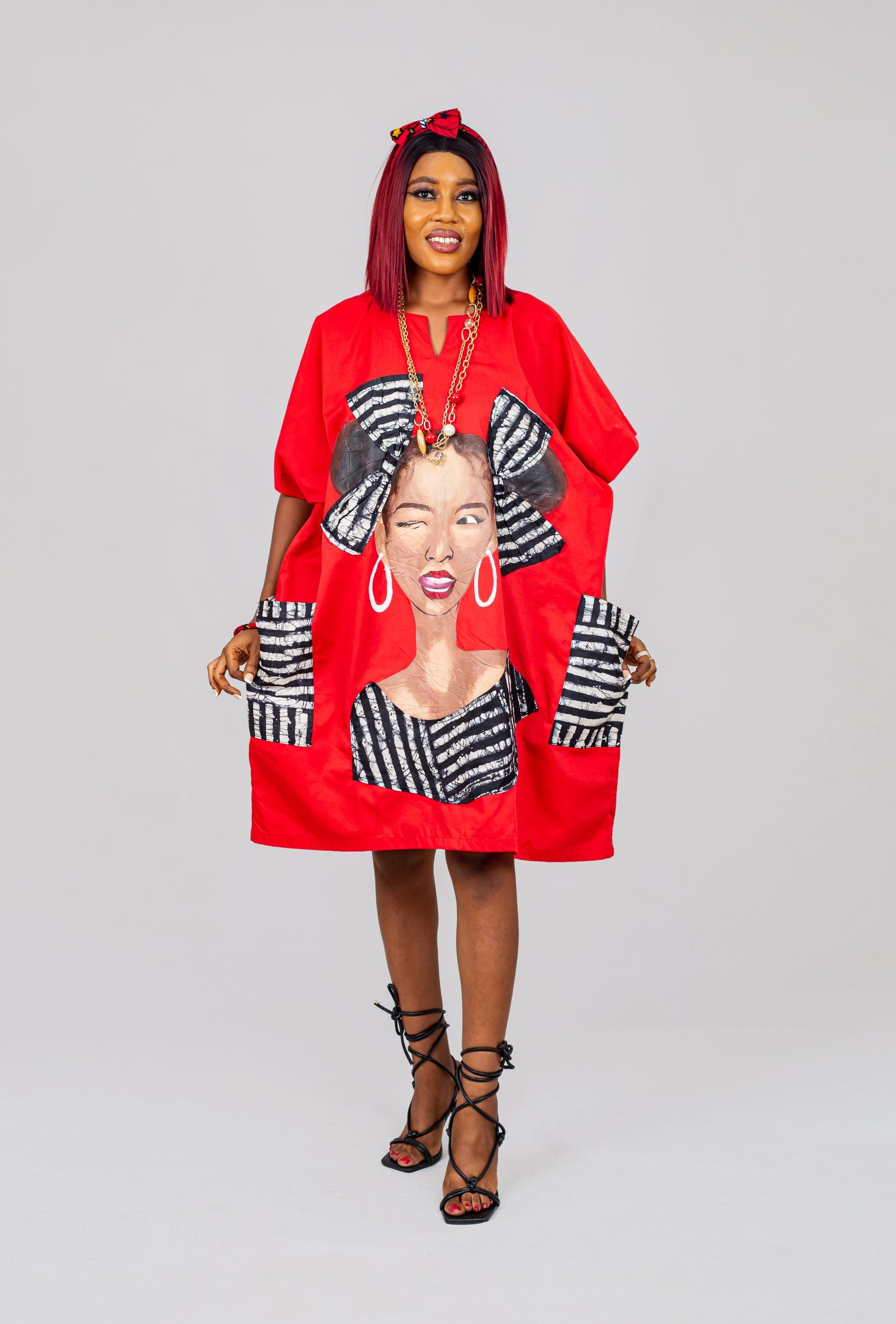 Dunsi By Afrikoncept (african Queen Hand Painted Dress) ---af-828
