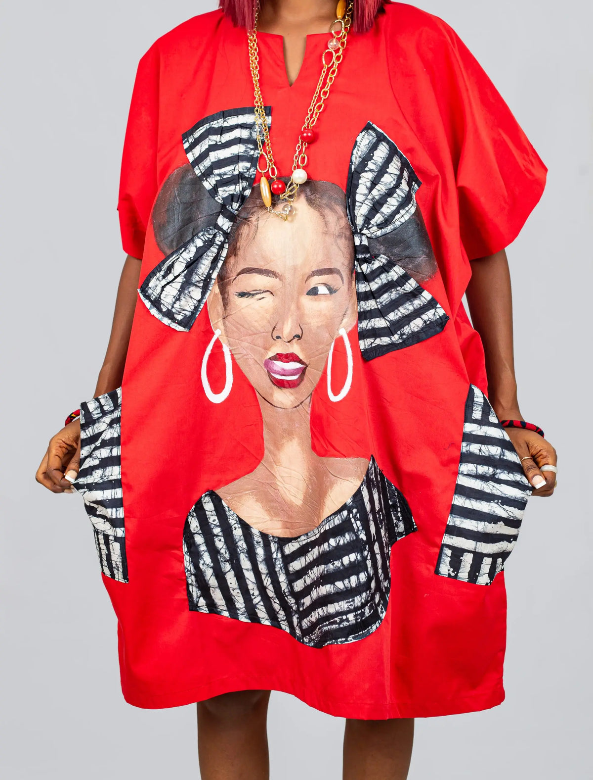 Dunsi By Afrikoncept (African Queen Hand Painted Dress) ---AF-828