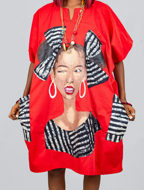 Dunsi By Afrikoncept (African Queen Hand Painted Dress) ---AF-828