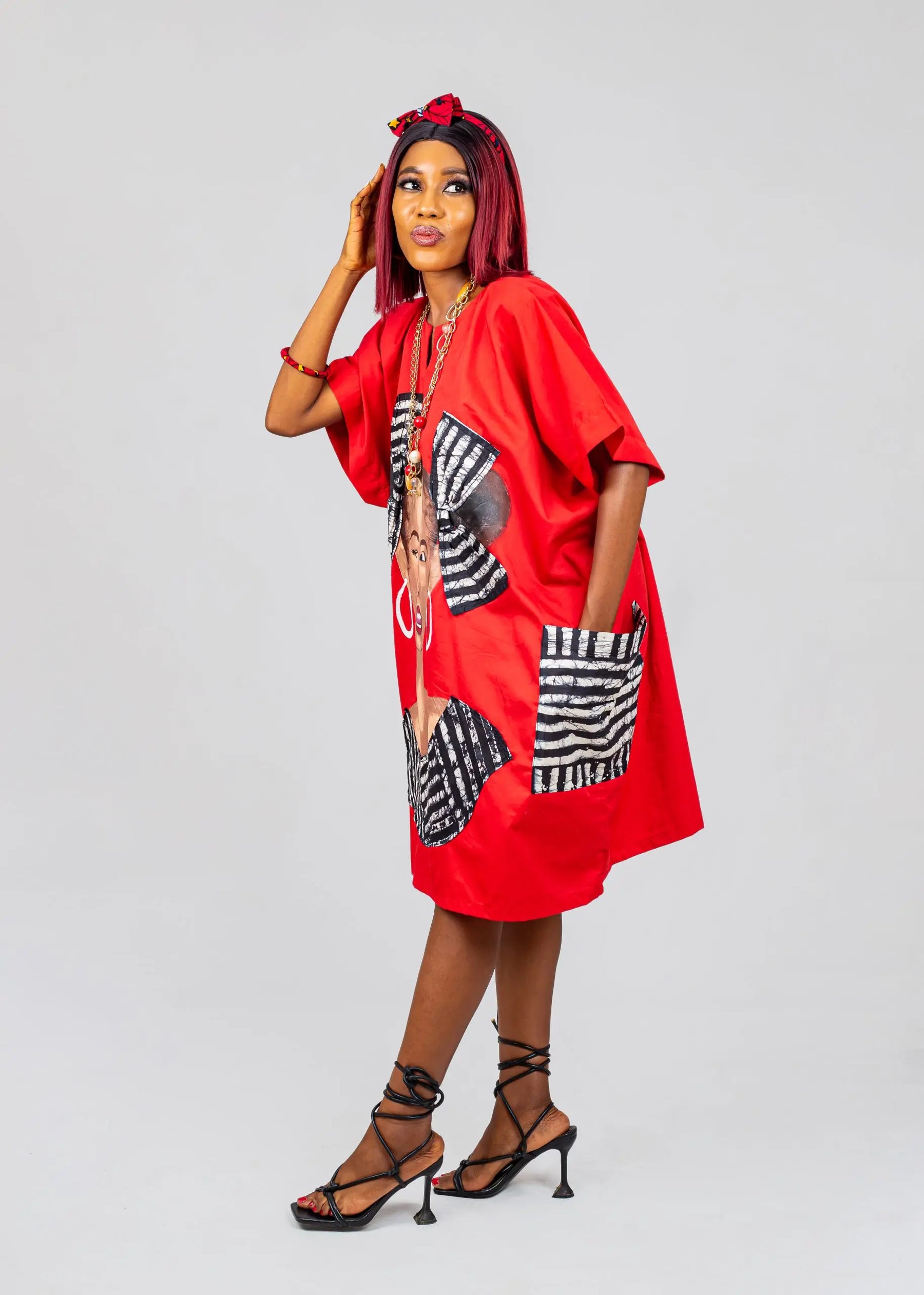 Dunsi By Afrikoncept (African Queen Hand Painted Dress) ---AF-828