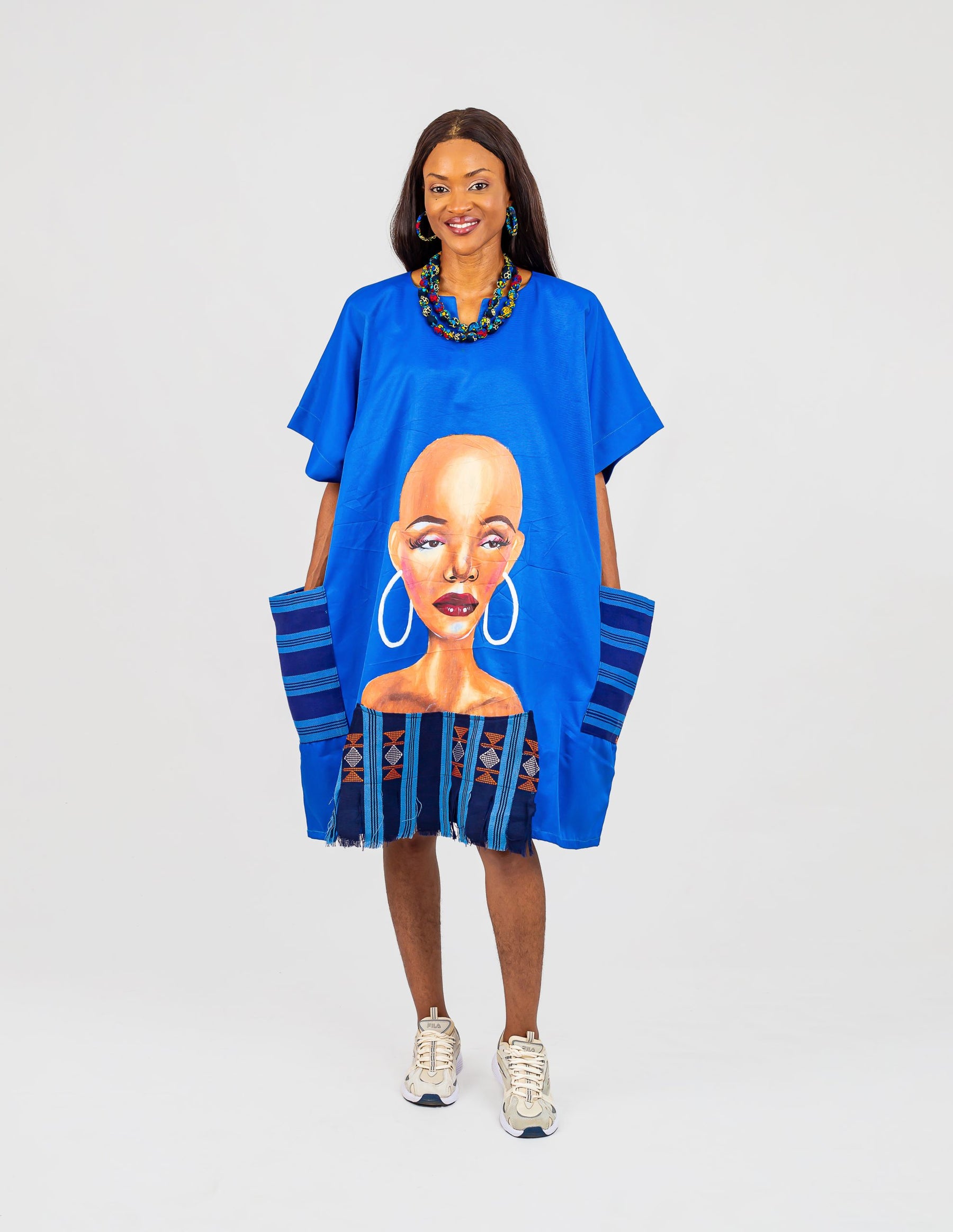 Dunsi By Afrikoncept (african Queen Hand Painted Dress) ---af-827