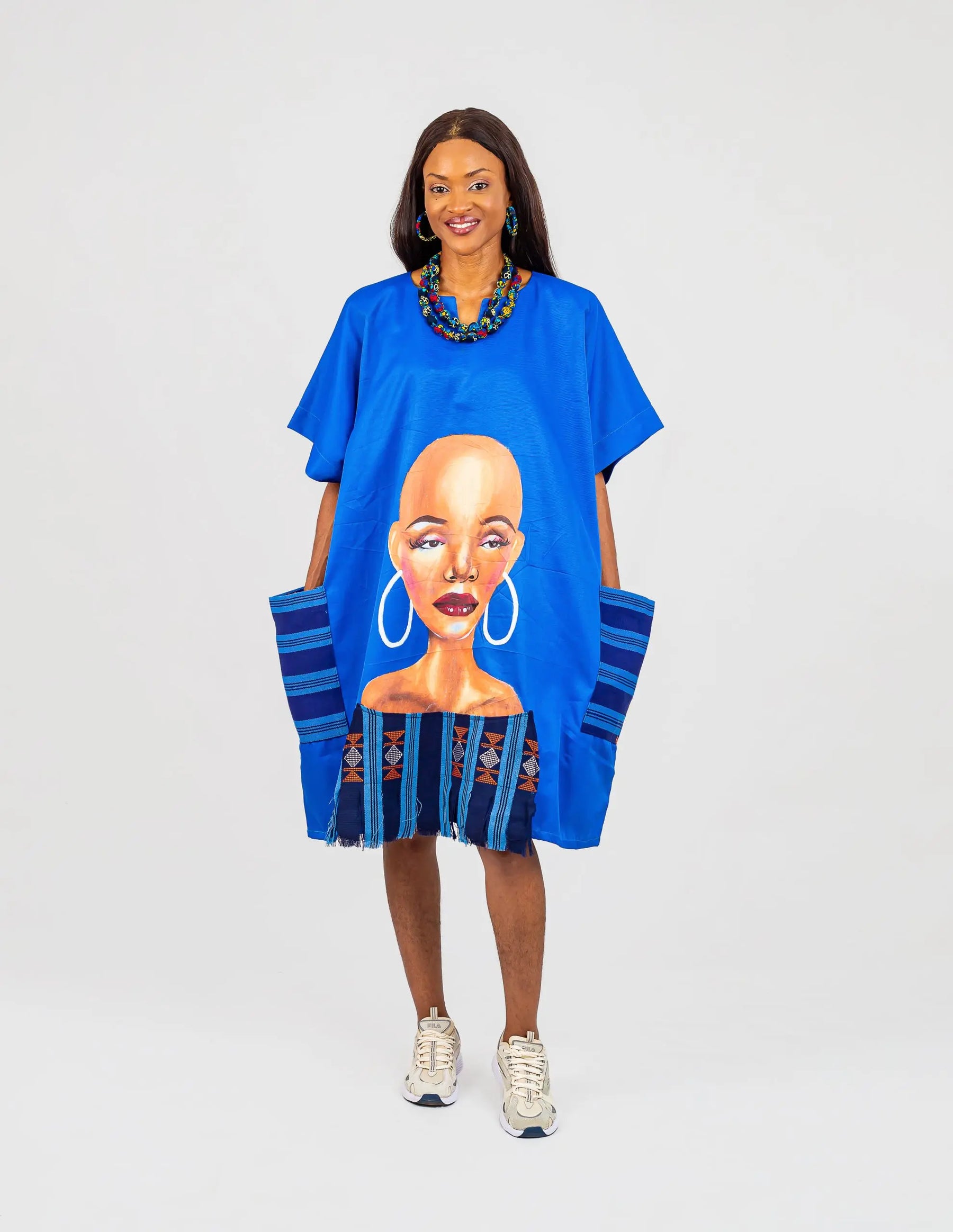 Dunsi By Afrikoncept (African Queen hand Painted Dress) ---AF-827