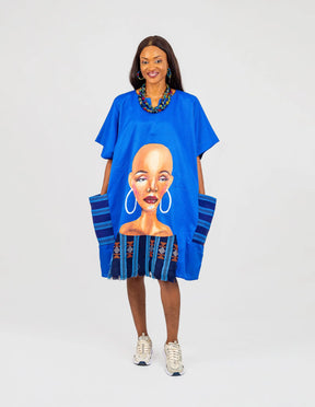 Dunsi By Afrikoncept (African Queen hand Painted Dress) ---AF-827