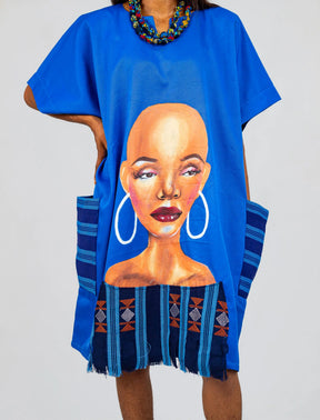 Dunsi By Afrikoncept (African Queen hand Painted Dress) ---AF-827