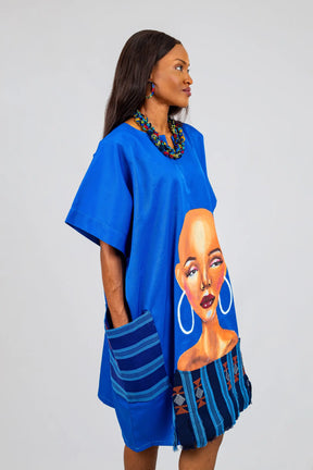 Dunsi By Afrikoncept (African Queen hand Painted Dress) ---AF-827
